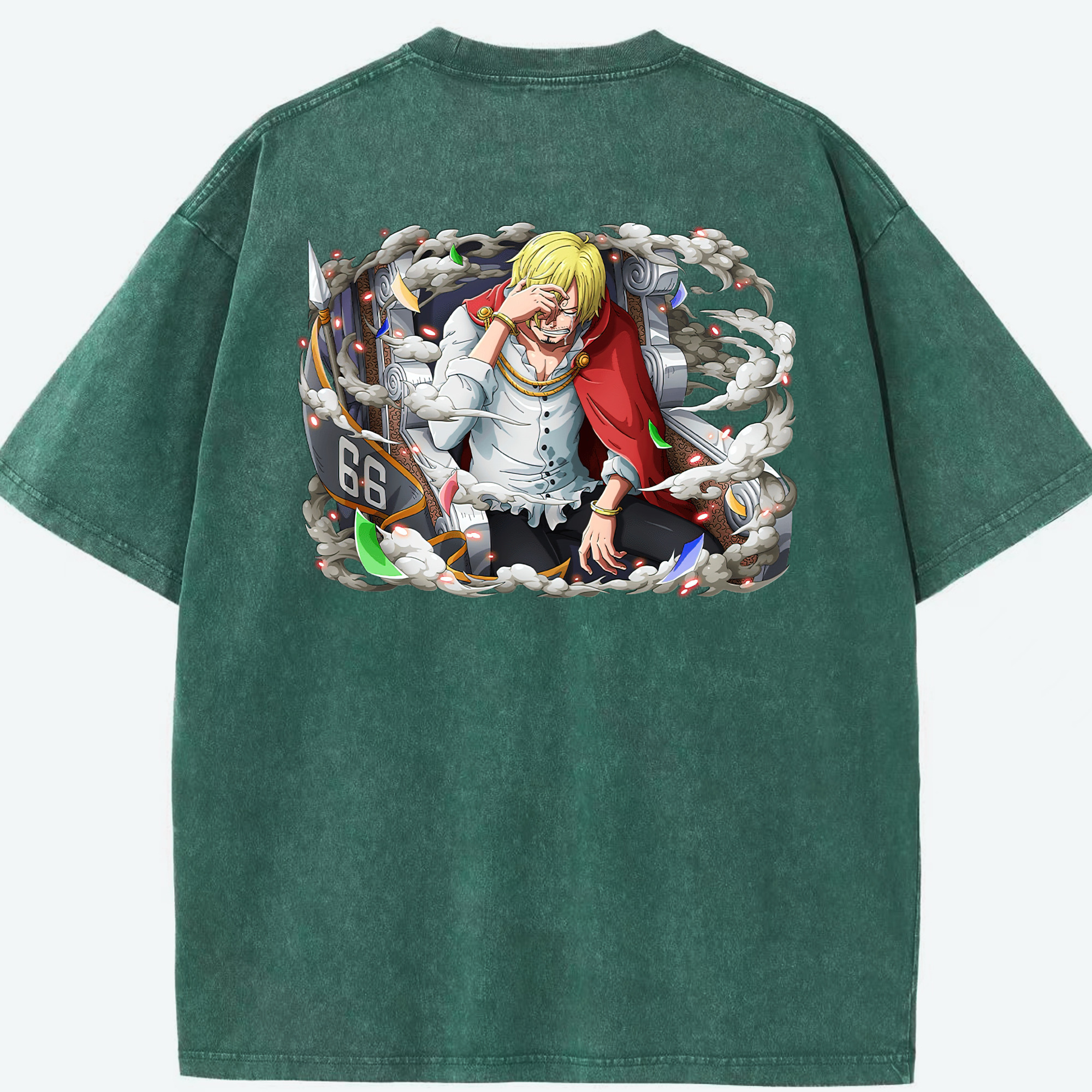 ワンピース サンジ ONE PIECE Sanji 綿100% ヴィンテージ風 半袖Tシャツ（背面プリント）